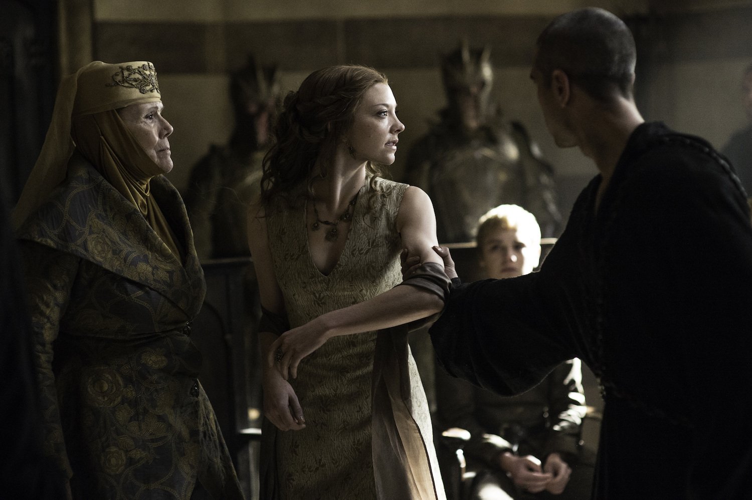 olenna tyrell, margaery tyrell, and loras tyrell