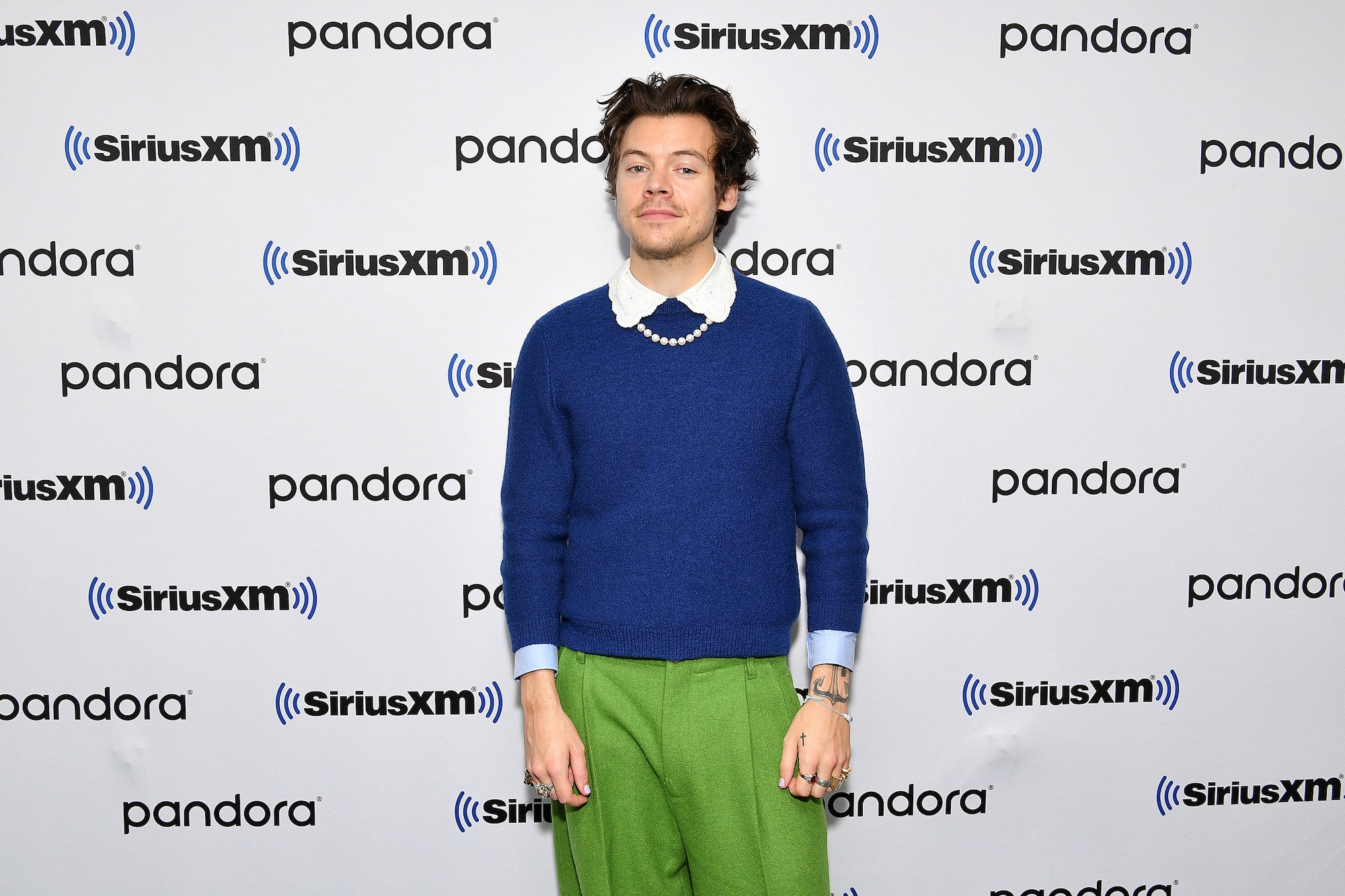 Harry Styles at SiriusXM Studios on March 02, 2020 in New York City for 'The Howard Stern Show.'