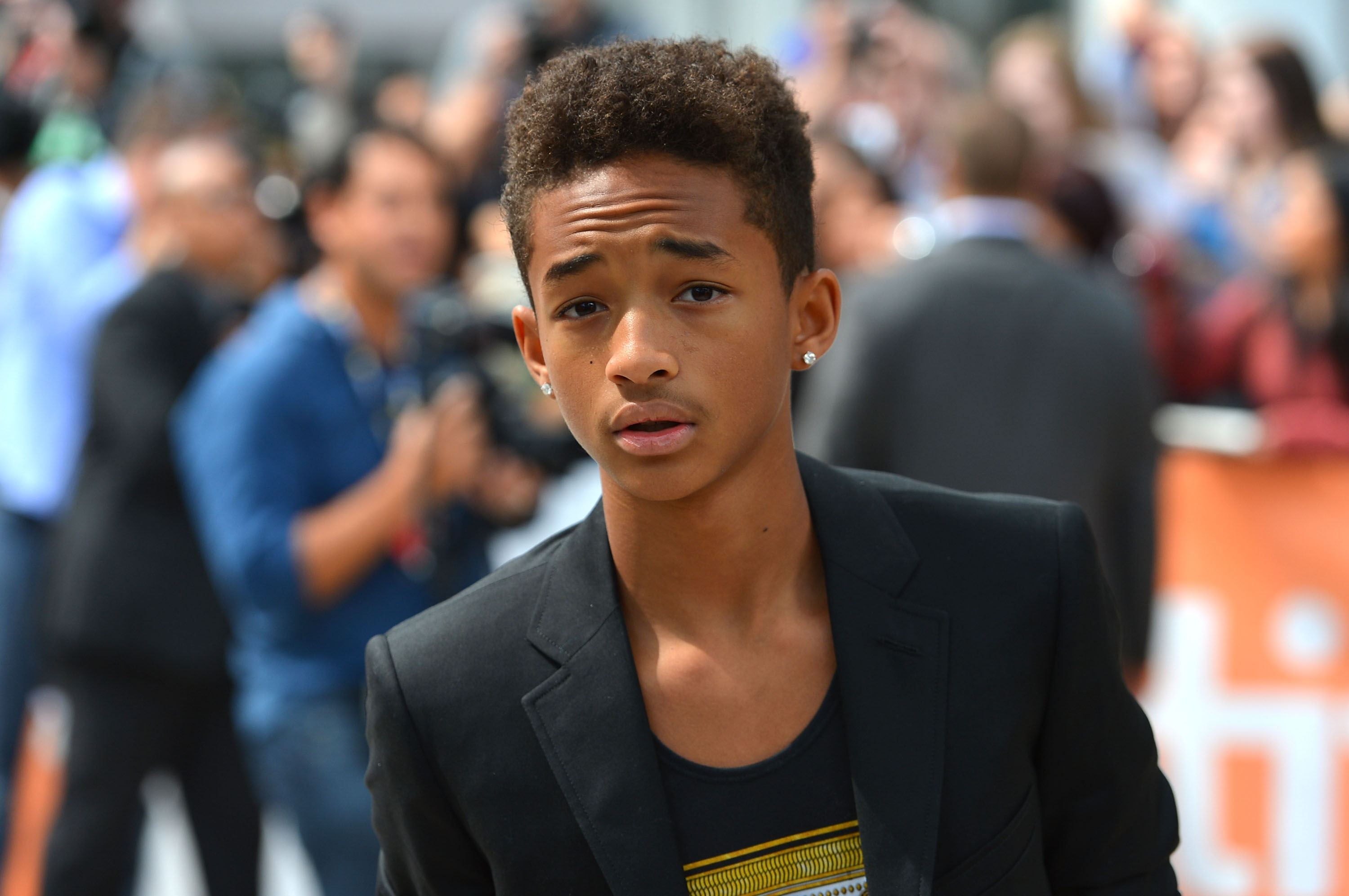 Jaden Smith wearing a suit jacket