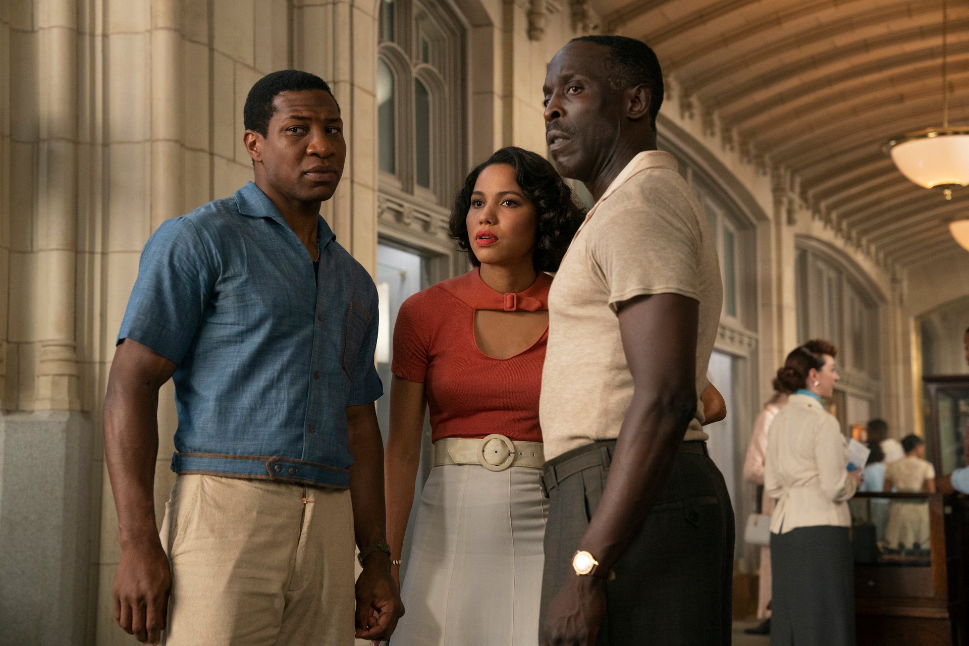 Jonathan Majors, Jurnee Smollet, and Michael K WIlliams