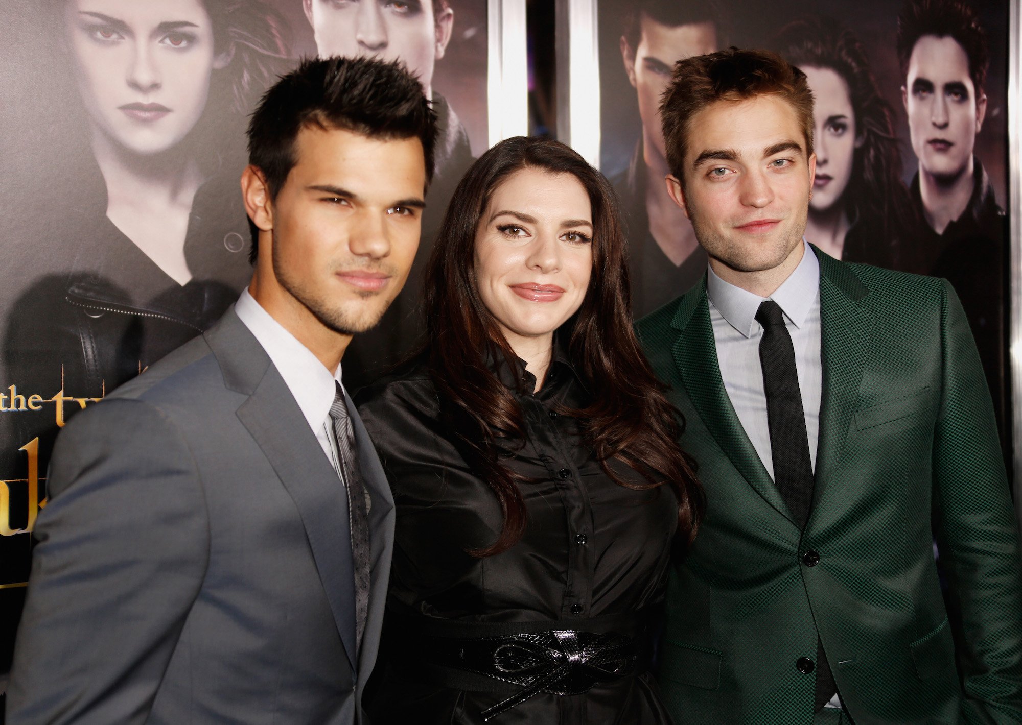 Taylor Lautner, Stephenie Meyer, and Robert Pattinson at 'The Twilight Saga: Breaking Dawn - Part 2' Los Angeles premiere on November 12, 2012.