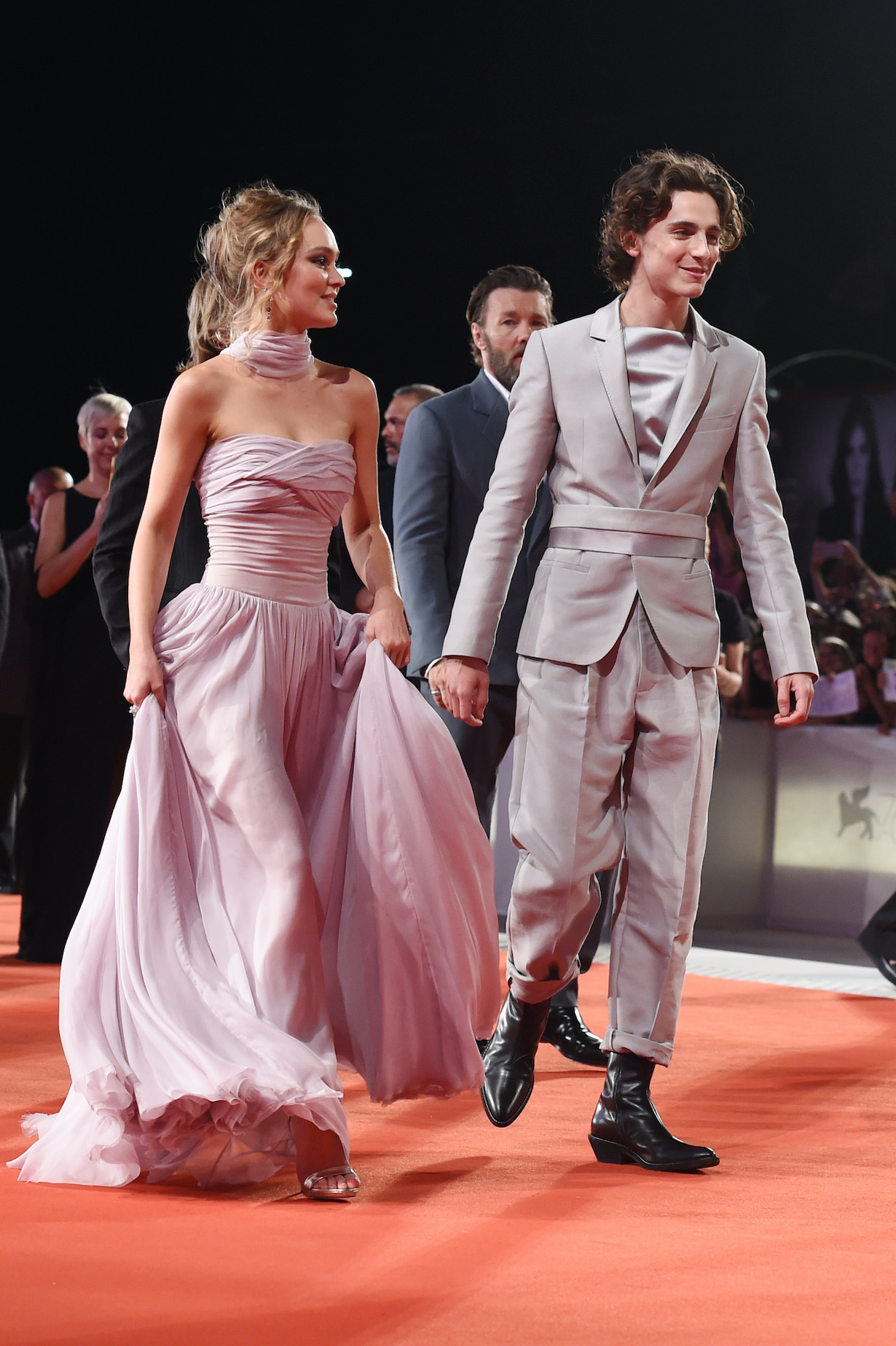 Lily-Rose Depp and Timothee Chalamet attend 'The King' red carpet