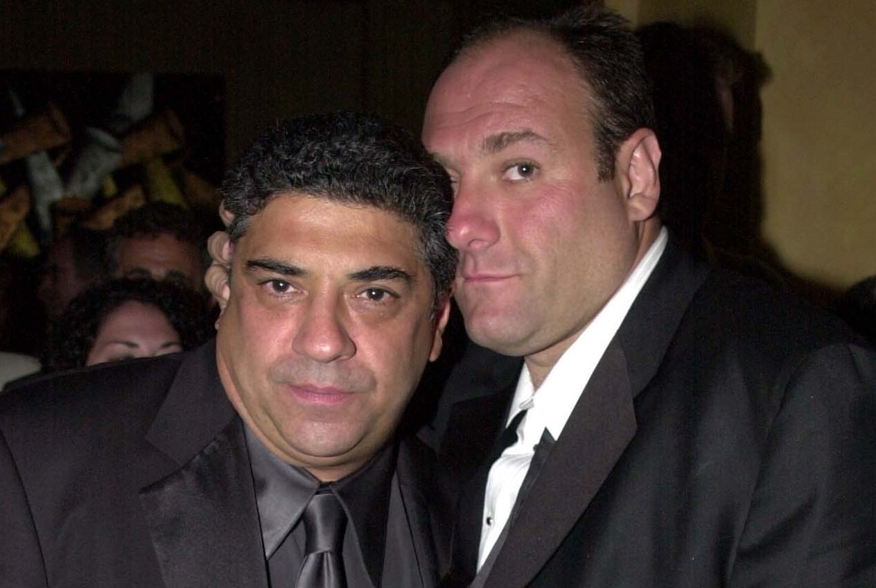 Vinny Pastore posing with James Gandolfini