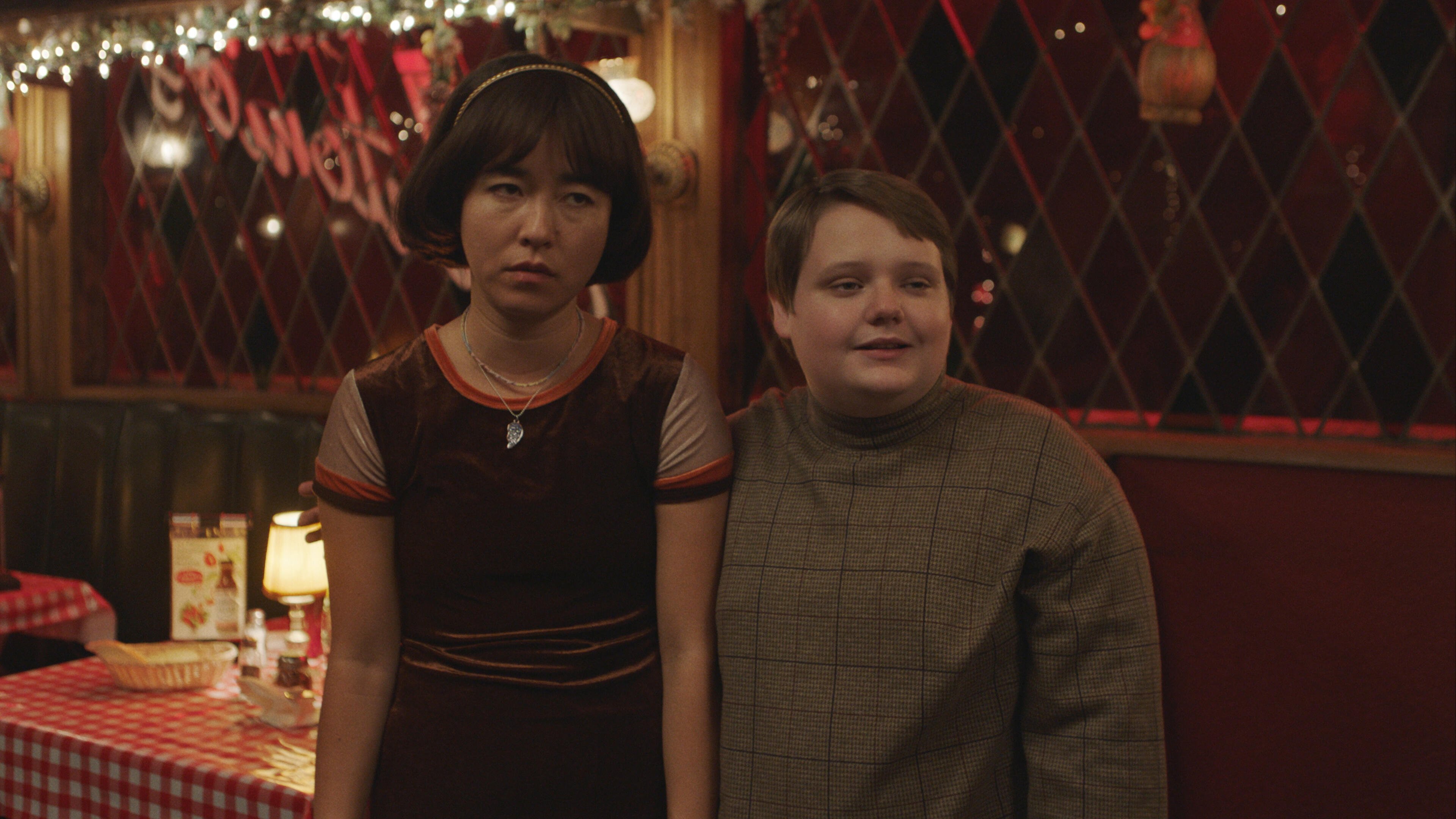 Maya Ishii-Peters (Maya Erskine) and Gabe (Dylan Gage) in 'PEN15' Season 2 Episode 'Opening Night'