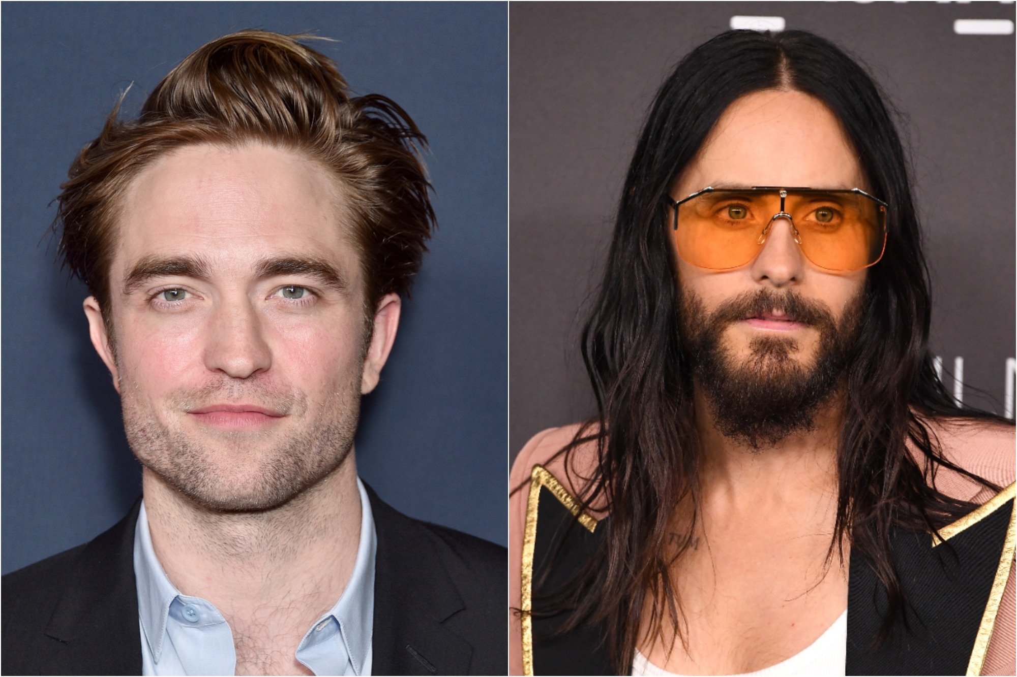 Robert Pattinson at the Go Campaign's 13th Annual Go Gala at NeueHouse Hollywood on Nov. 16, 2019 / Jared Leto at the LACMA Art + Film Gala Presented By Gucci at LACMA on Nov. 02, 2019.