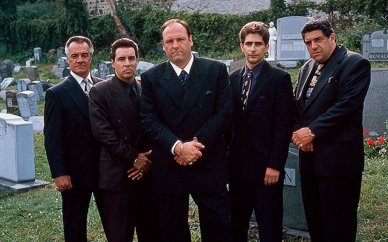 Sopranos crew in cemetery