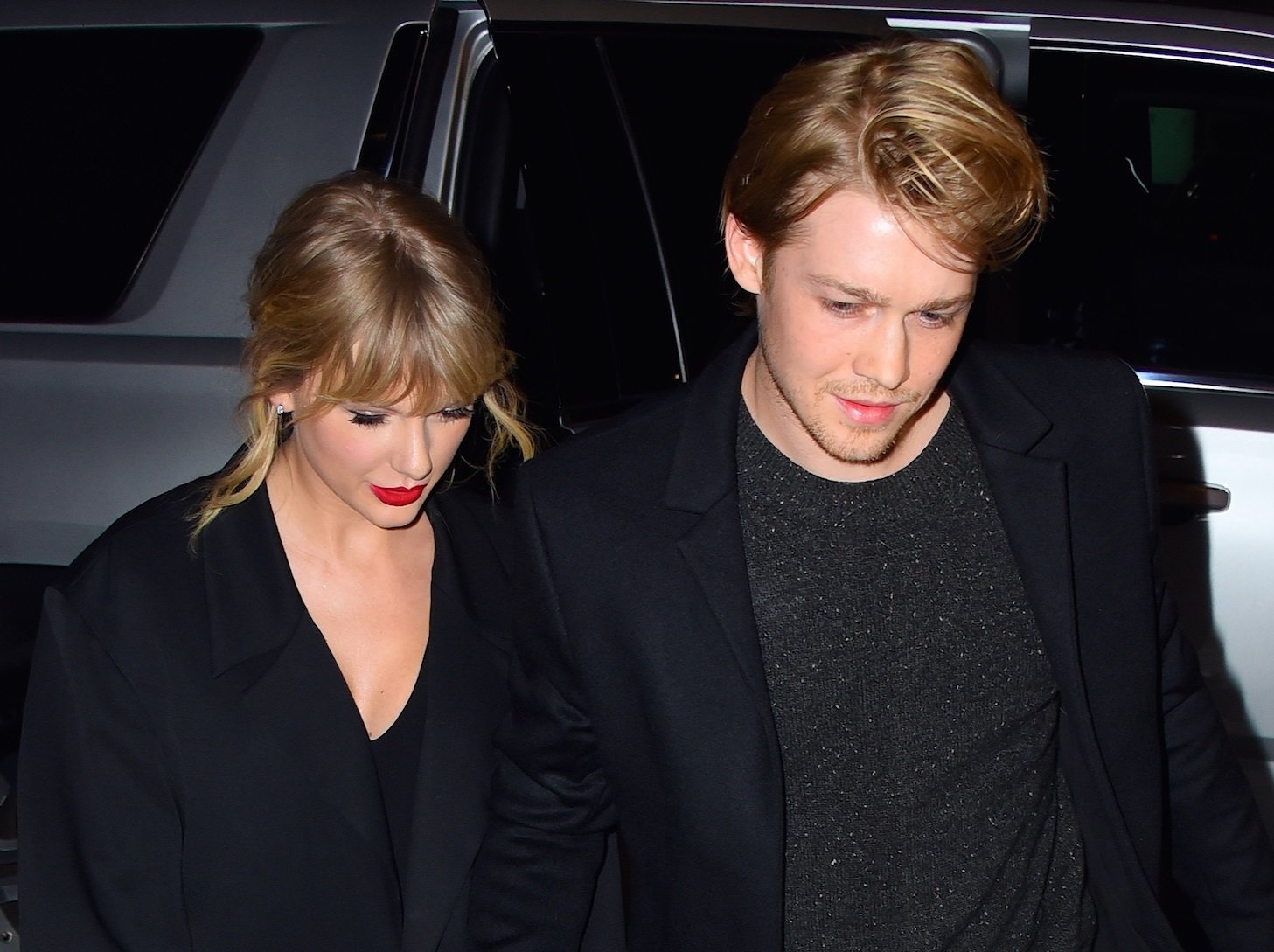 Taylor Swift and Joe Alwyn are seen at Zuma restaurant on October 6, 2019 in New York City.