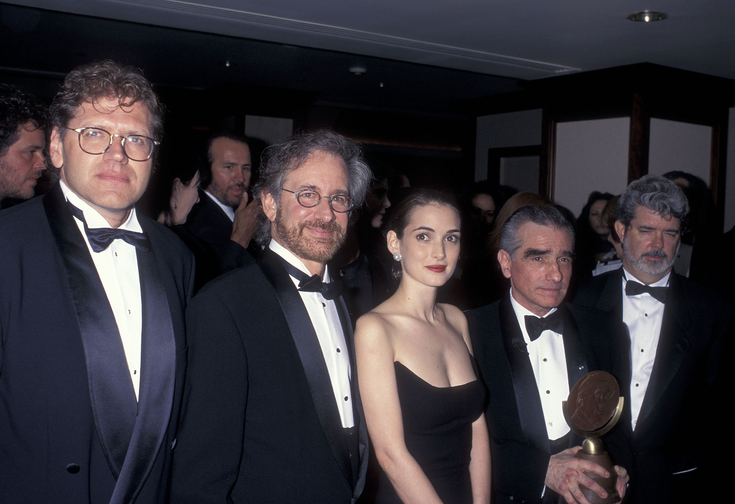 Director Robert Zemeckis, director Steven Spielberg, actress Winona Ryder, director Martin Scorsese and director George Lucas