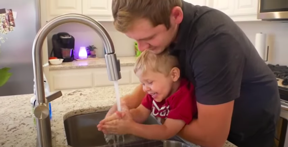 Joy-Anna Duggar's husband, Austin Forsyth, with their son, Gideon
