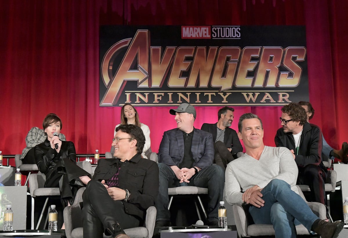 Kevin Feige, Anthony Russo, and some of the 'Avengers: Infinity War' cast