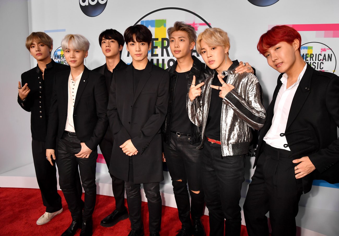 BTS standing on the red carpet