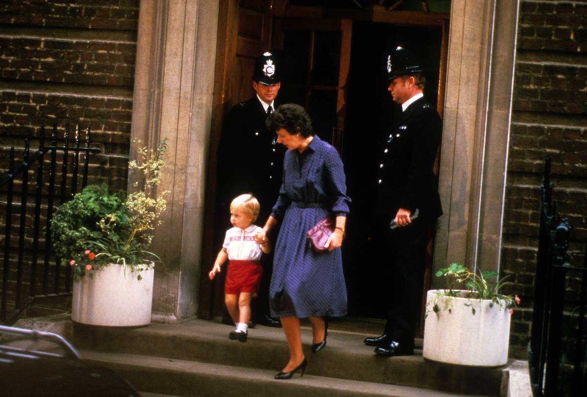 Prince Harry (Prince Henry of Wales, Henry Charles Albert David) is born at the Lindo Wing of St Mary's Hospital, London, UK, Prince William and nanny Barbara Barnes leave the hospital after visiting the royal baby, 16th September 1984