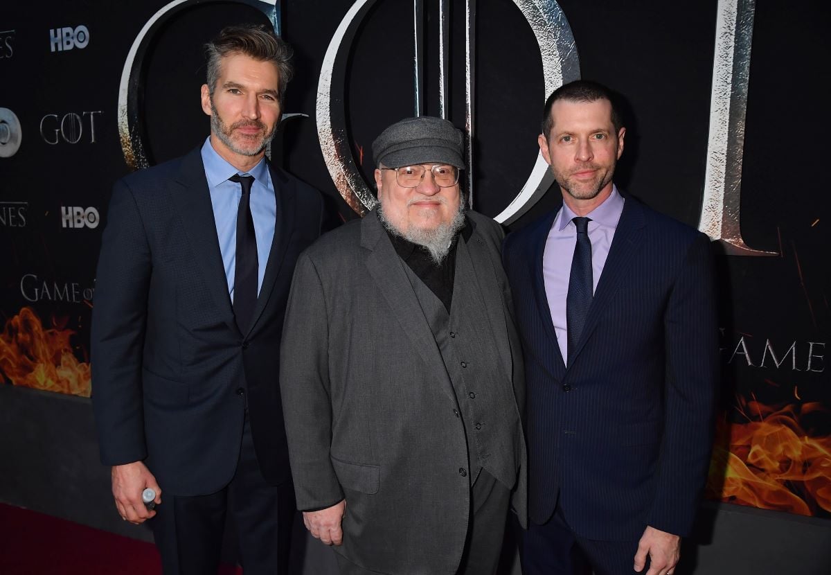 Executive Creators and Producers of "Game of Thrones", David Benioff, George R. R. Martin and D.B Weiss attend the "Game Of Thrones" Season 8 NY Premiere on April 3, 2019 in New York City