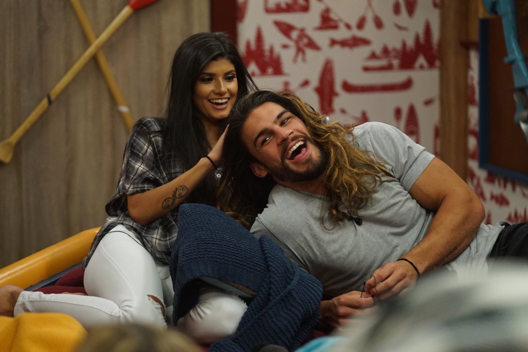 Analyst Talvera and Jack Matthews on Big Brother 21 laughing