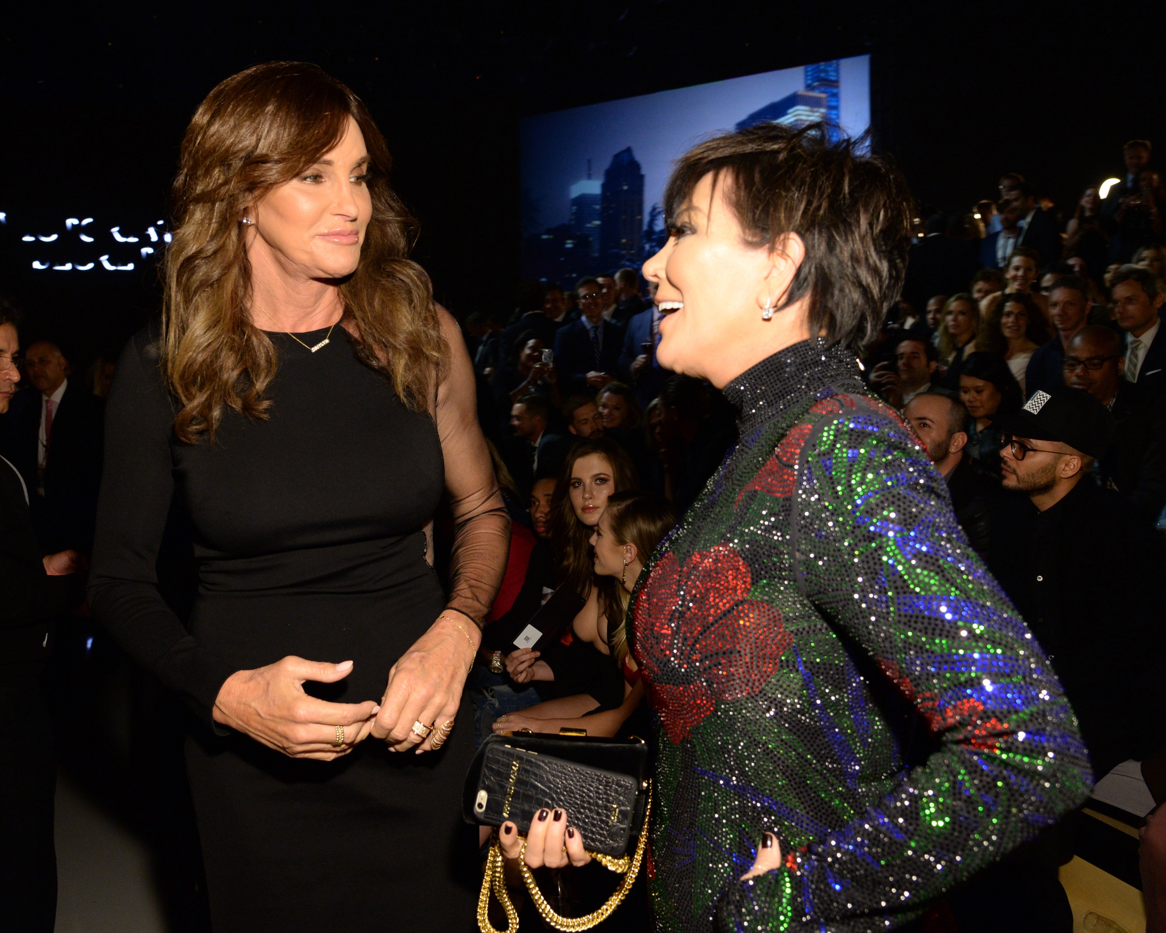 Caitlyn Jenner and Kris Jenner attend the 2015 Victoria's Secret Fashion Show at Lexington Armory on November 10, 2015 in New York City.