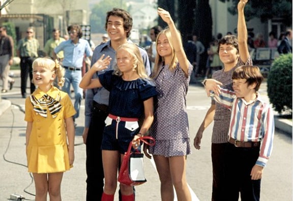 'The Brady Bunch': (l-r) Susan Olsen, Barry Williams, Eve Plumb, Maureen McCormick, Christopher Knight, Mike Lookinland