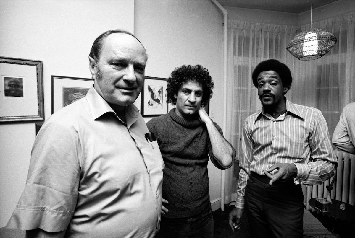 David Dellinger& Abbie Hoffman with fellow defendant Bobby Seale whose trial was severed from the other 7 defendants