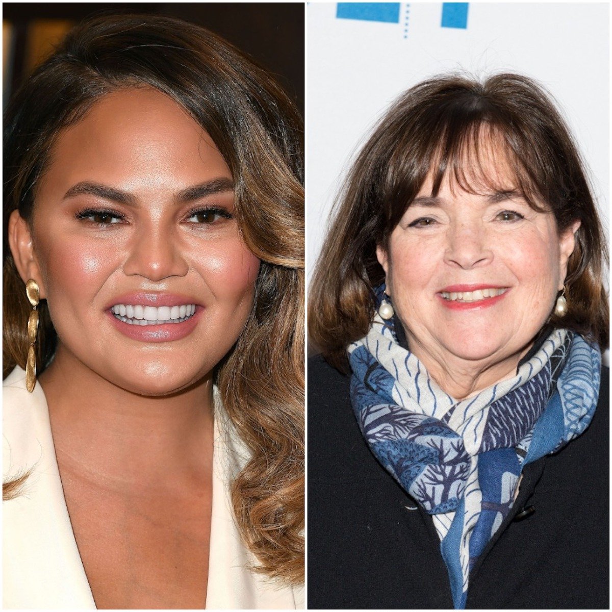 (L-R): Chrissy Teigen in 2018, Ina Garten in 2017