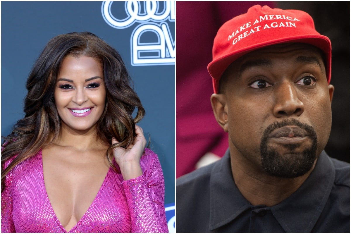  Claudia Jordan attends the 2019 Soul Train Awards at the Orleans Arena on November 17, 2019 in Las Vegas, Nevada./Rapper Kanye West speaks during his meeting with US President Donald Trump in the Oval Office of the White House in Washington, DC, on October 11, 2018.