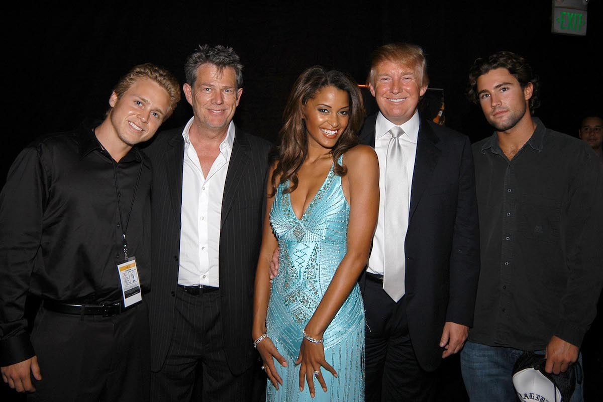 Spencer Pratt, Claudia Jordan, Donald Trump, and Brody Jenning attend 55th Annual Mrs. Universe Competition