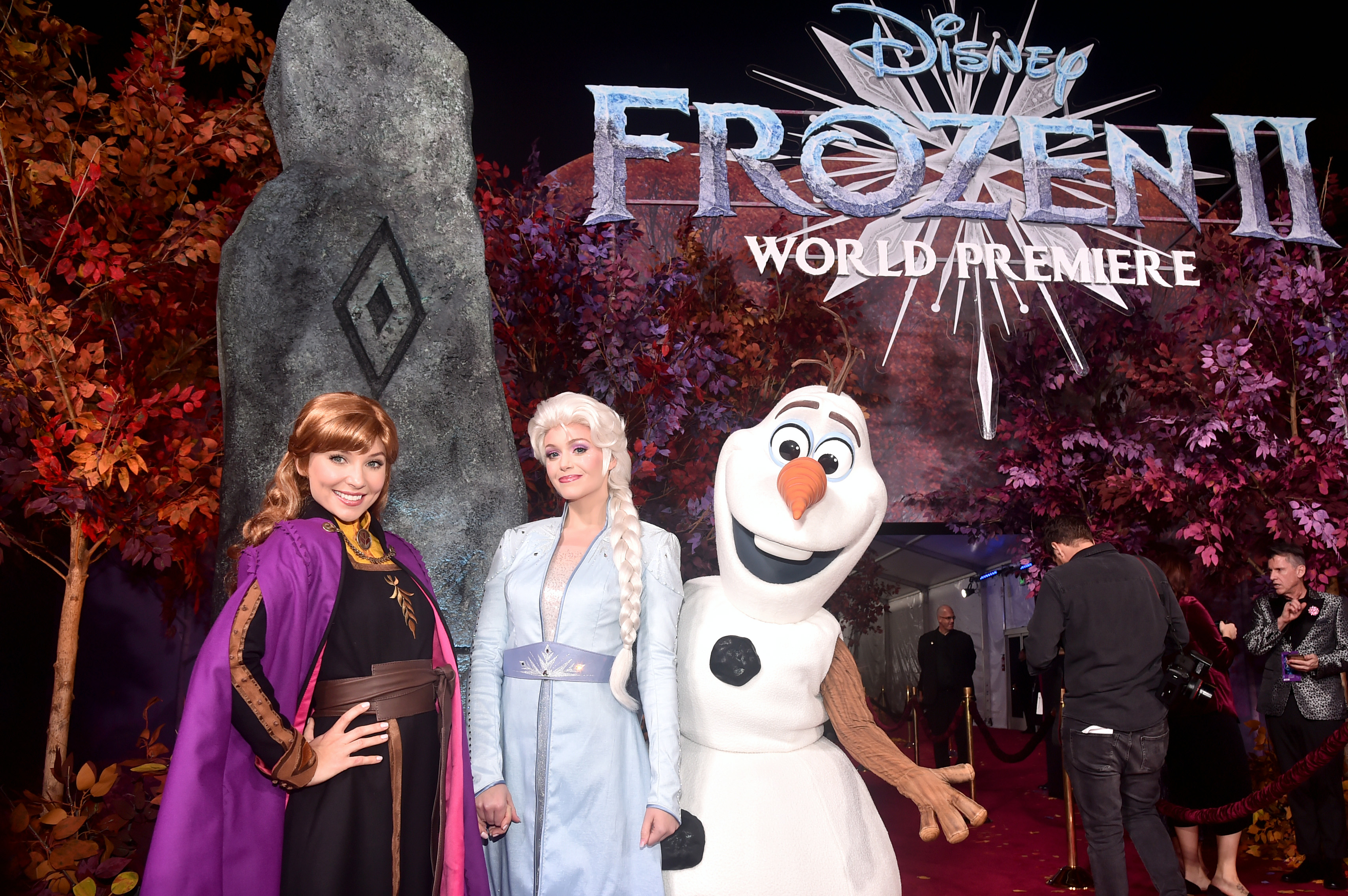 Anna, Elsa, and Olaf attend the world premiere of Disney's 'Frozen 2' 