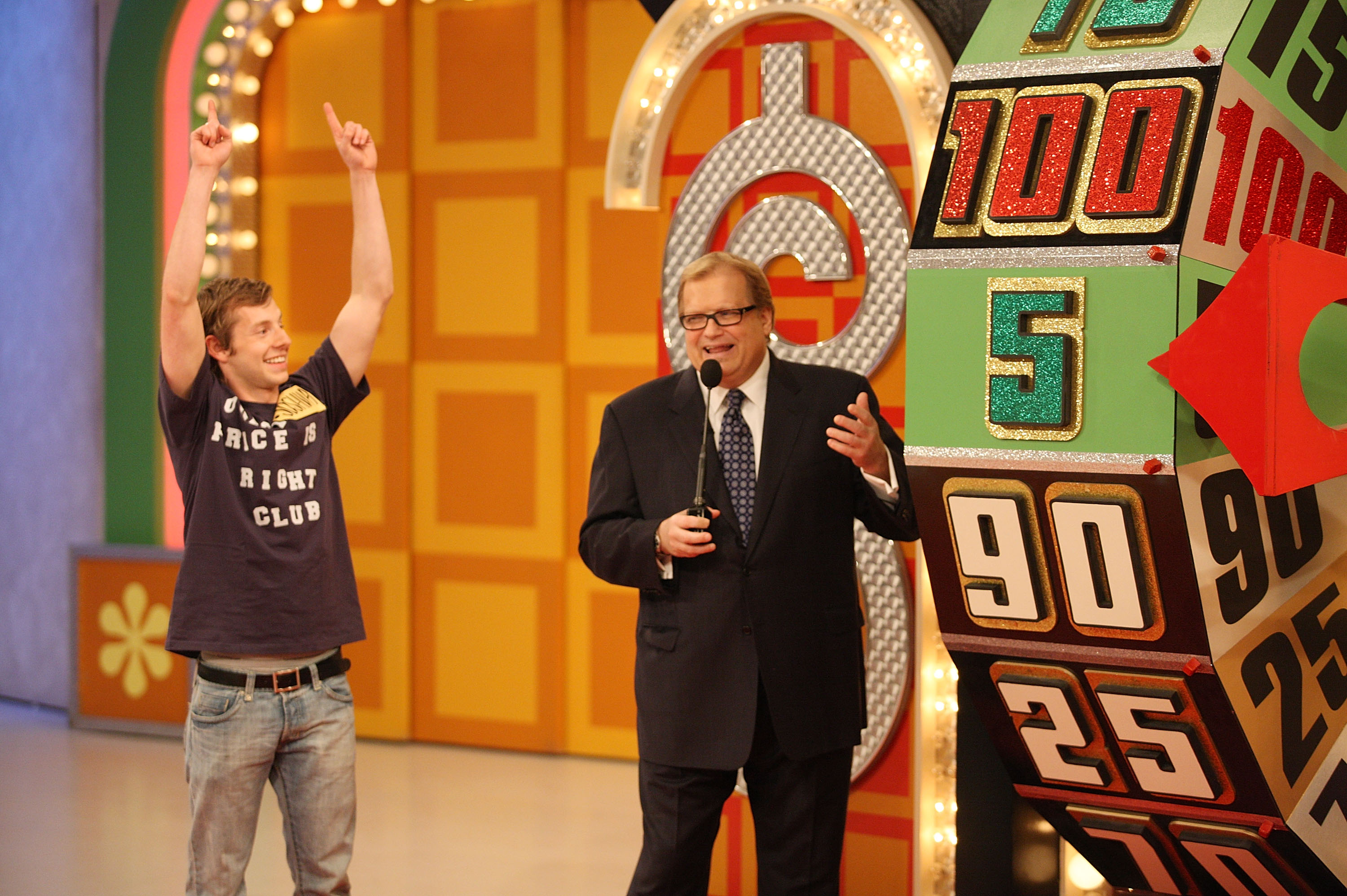 Host Drew Carey on the set of 'The Price Is Right'