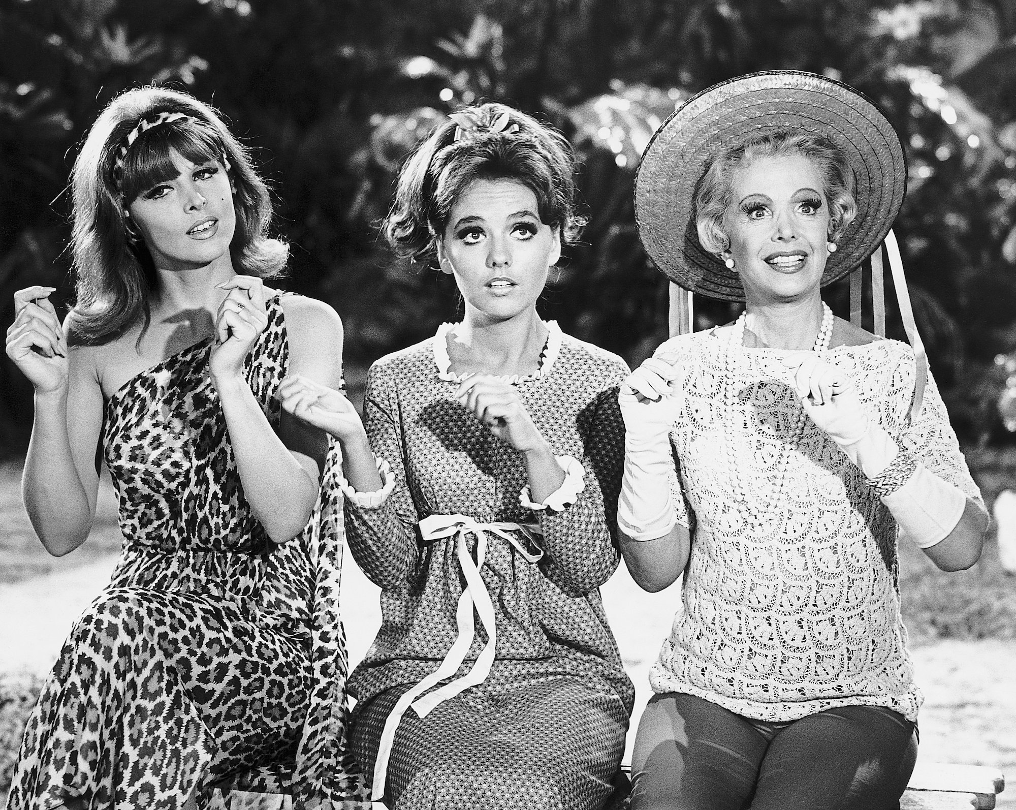 (L-R) Tina Louise, Dawn Wells, and Natalie Schaefer on 'Gilligan's Island' smiling