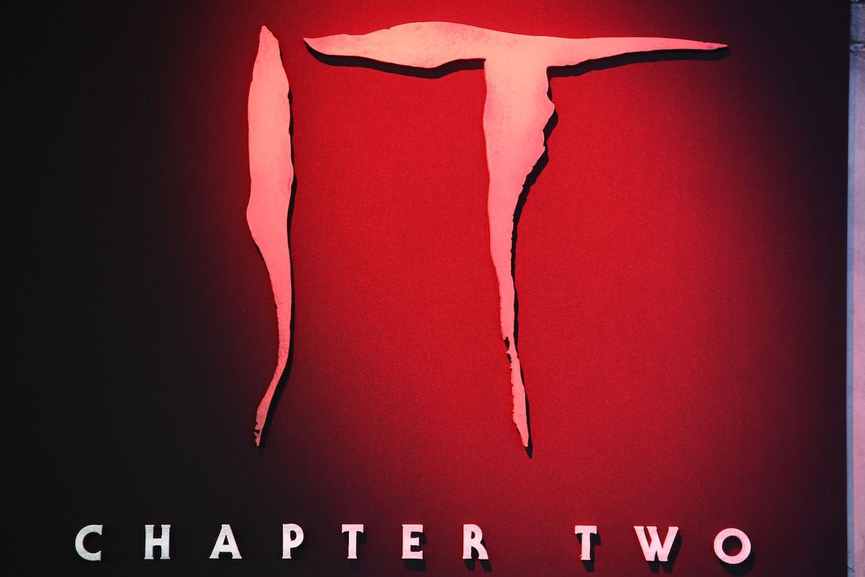 Posters are shown on the red carpet ahead of the World premiere of "It Chapter Two"