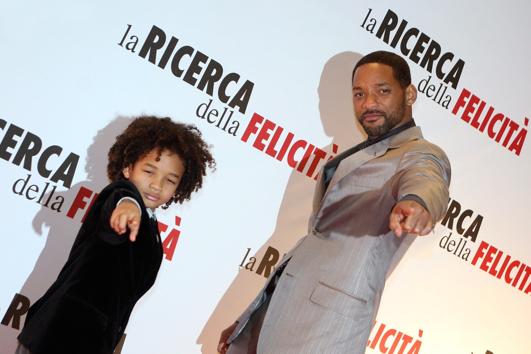 Will Smith (R) and his son Jaden Smith attend the 'Pursuit Of Happyness' premiere