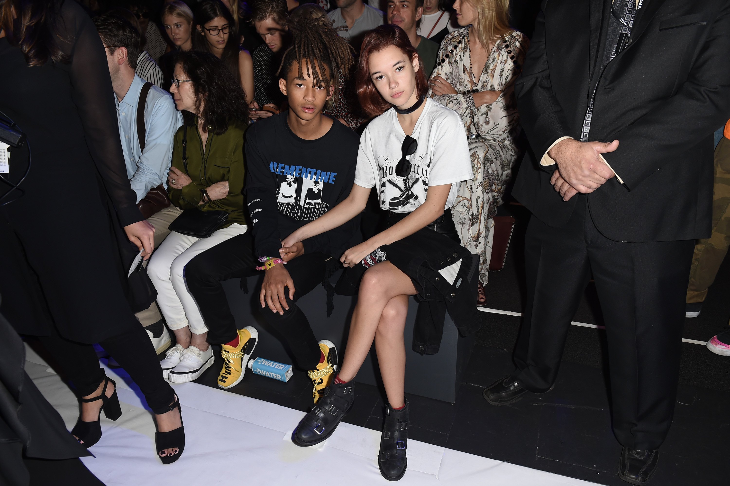 Jaden Smith and Sarah Snyder attend the Hood By Air fashion show during New York Fashion Week: The Shows at The Arc, Skylight at Moynihan Station on September 11, 2016 in New York City.