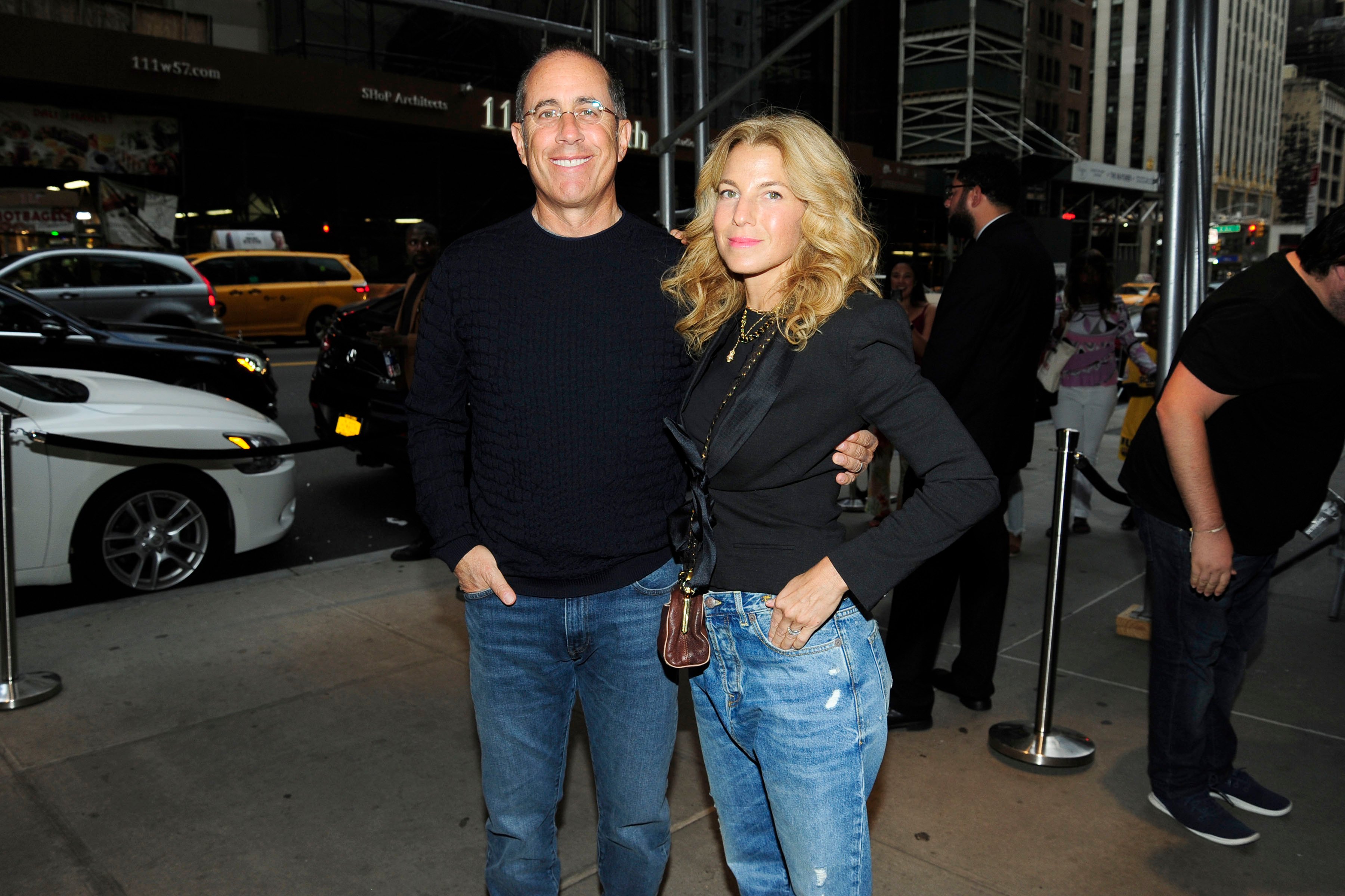 Jerry Seinfeld and Jessica Seinfeld attend a screening of 'Just Mercy' in 2019