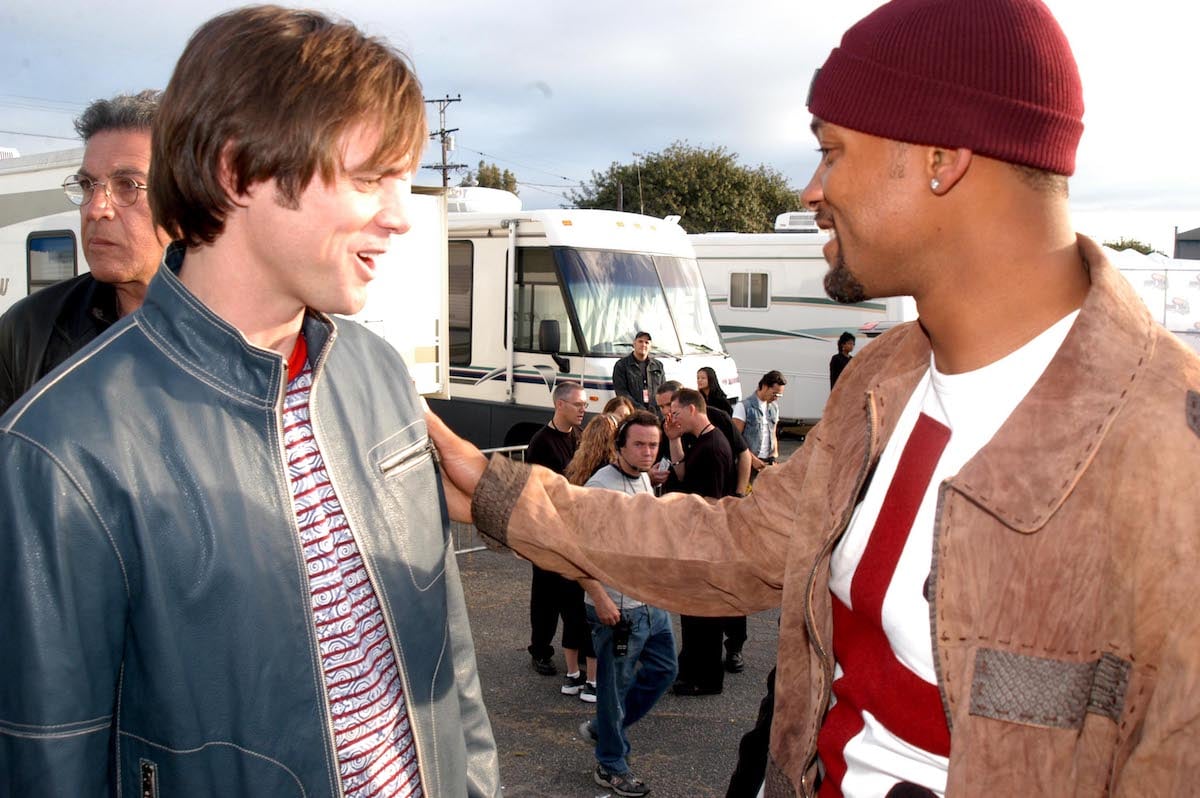 Jim Carrey and Will Smith during Nickelodeon's 16th Annual Kids' Choice Awards