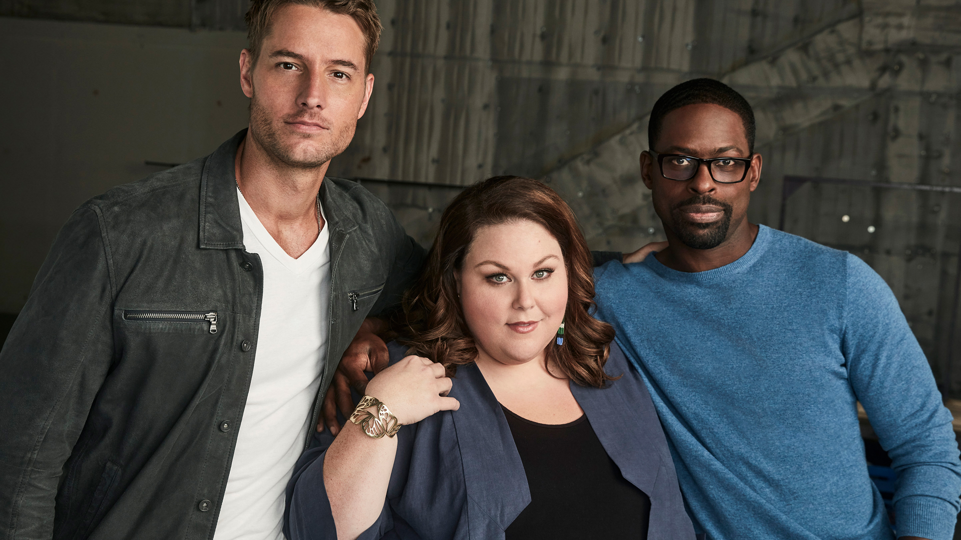 Justin Hartley, Chrissy Metz, and Sterling K. Brown who play Kevin, Kate, and Randall on 'This Is Us'