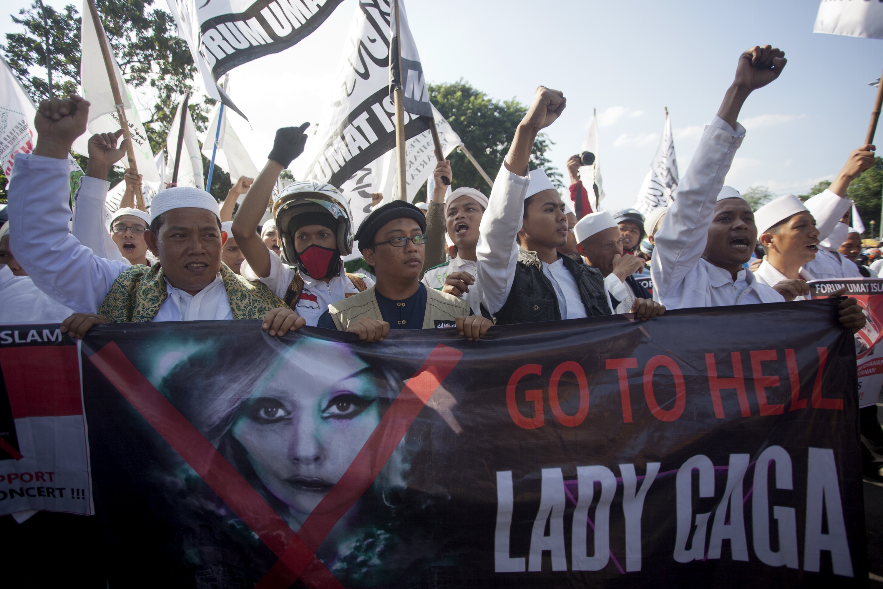 Lady Gaga poster in Indonesia reads 'Go to H*ll Lady Gaga'