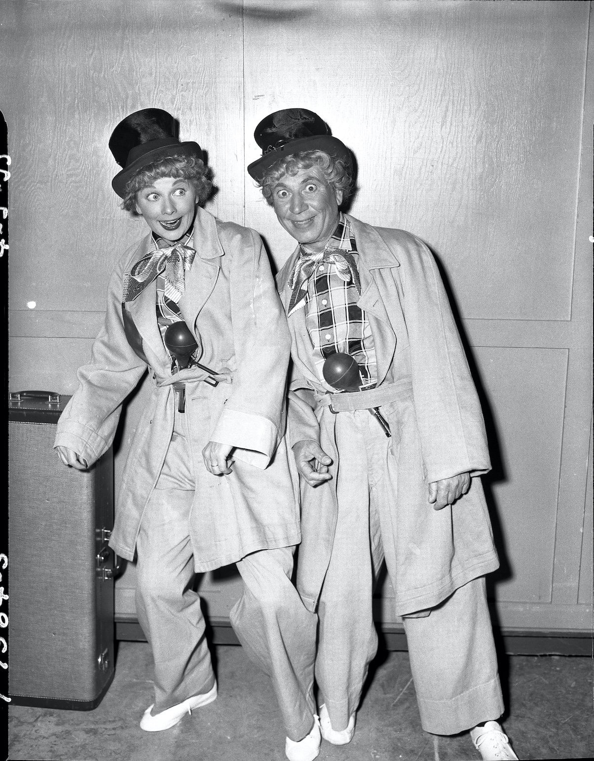 Lucille Ball and Harpo Marx on 'I Love Lucy'