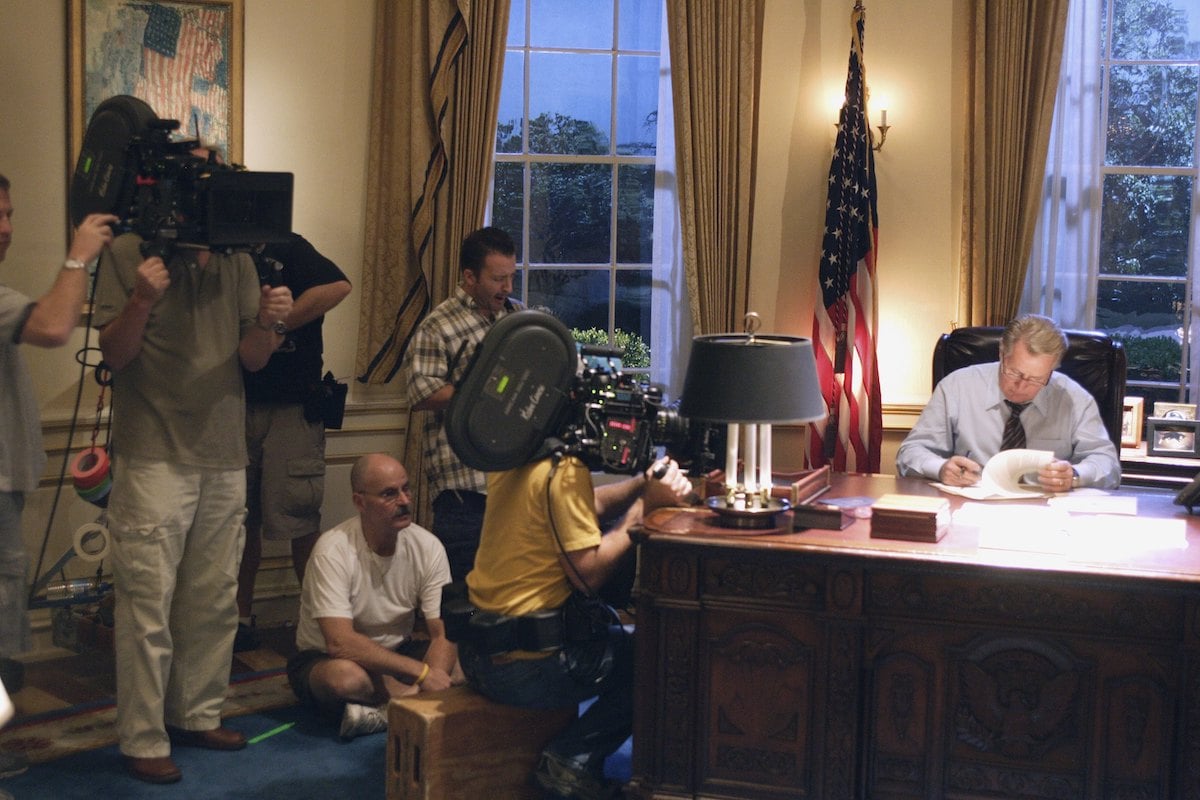 Martin Sheen on the set of 'The West Wing'