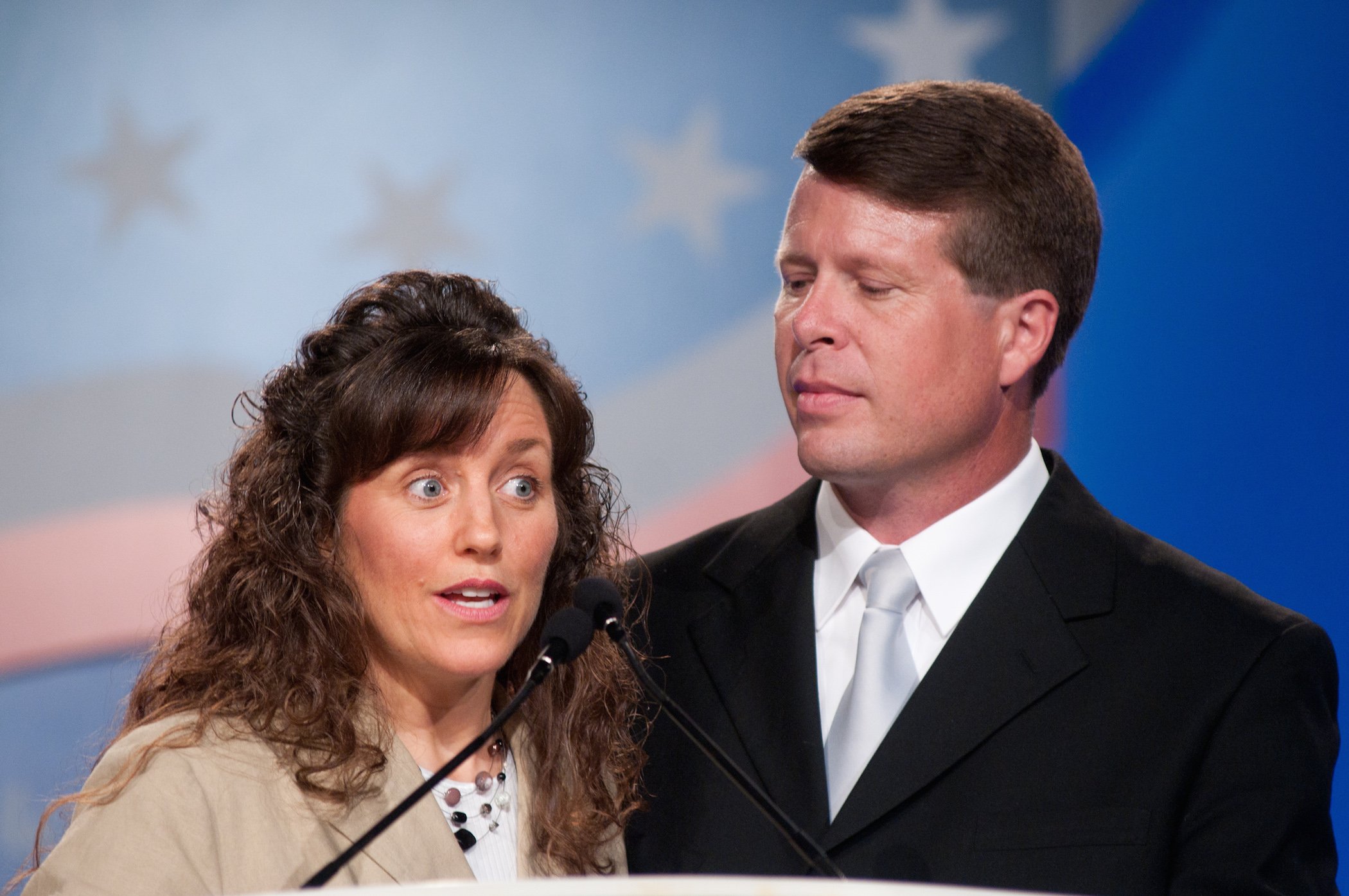 Michelle Duggar and Jim Bob Duggar speak during the 5th Annual Values Voter Summit