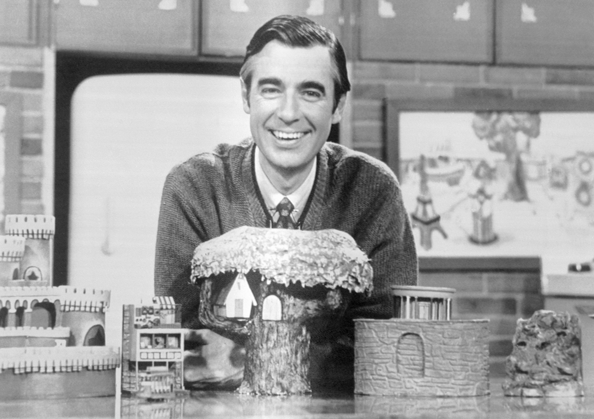 Fred Rogers smiling on 'Mister Rogers' Neighborhood'