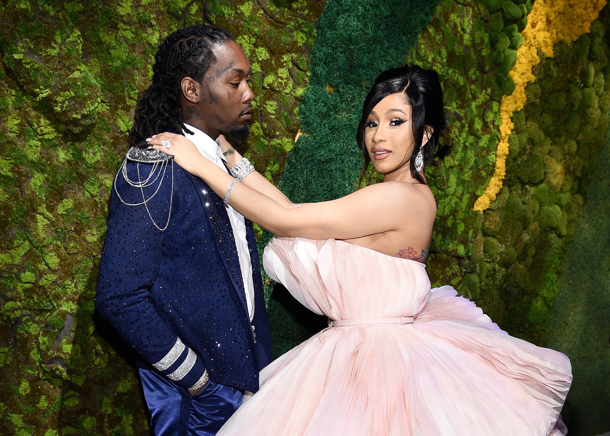 Offset (L) and Cardi B attend Rihanna's 5th Annual Diamond Ball