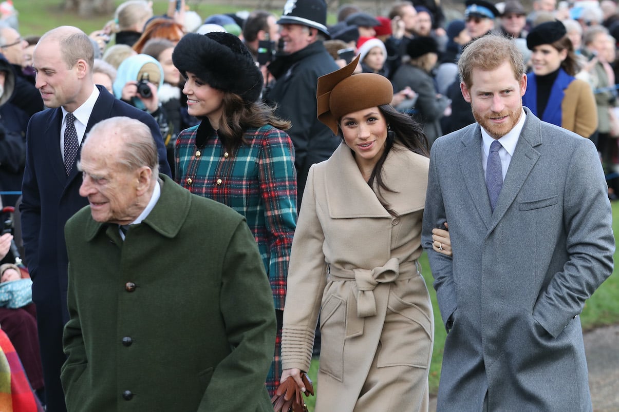 Prince Philip, Prince William, Kate Middleton, Meghan Markle, and Prince Harry at Sandringham