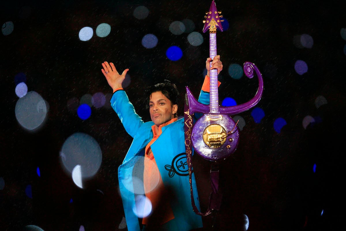 Prince performs during the Pepsi Halftime Show at Super Bowl XLI on February 4, 2007 at Dolphin Stadium in Miami Gardens, Florida