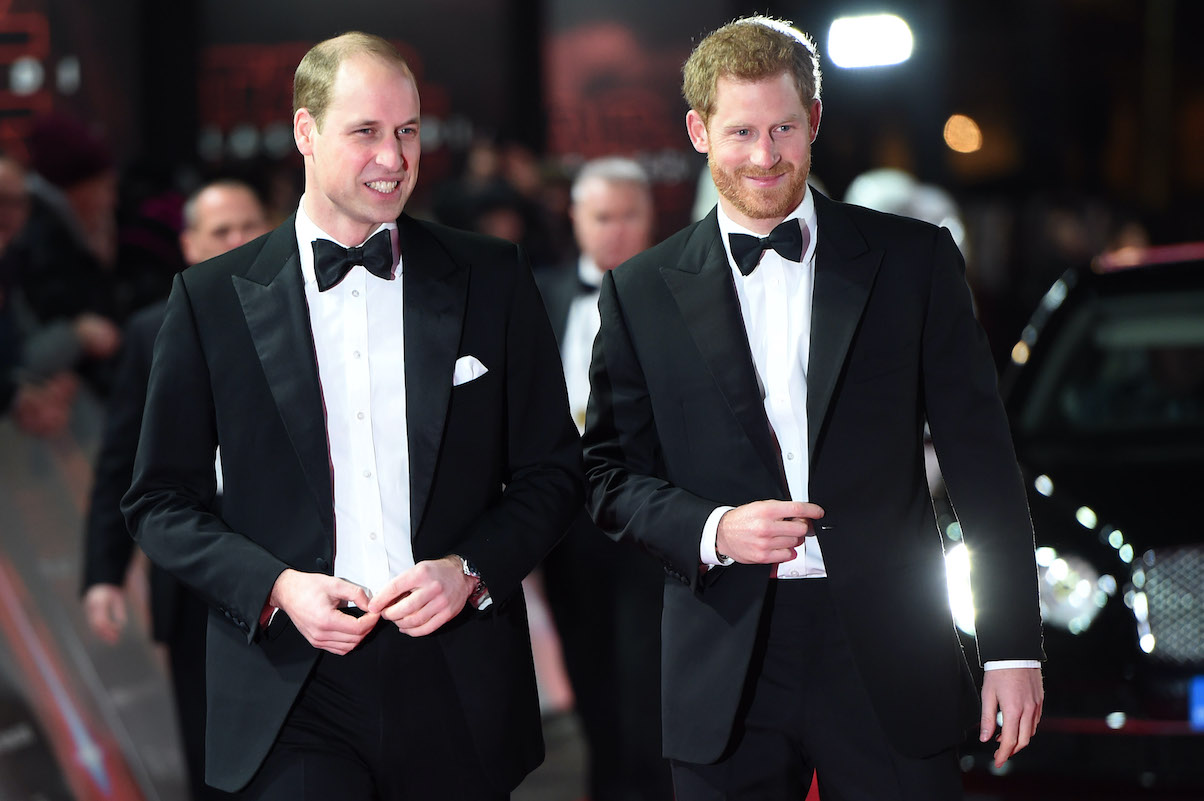 Prince William and Prince Harry attend the premiere of 'Star Wars: The Last Jedi'