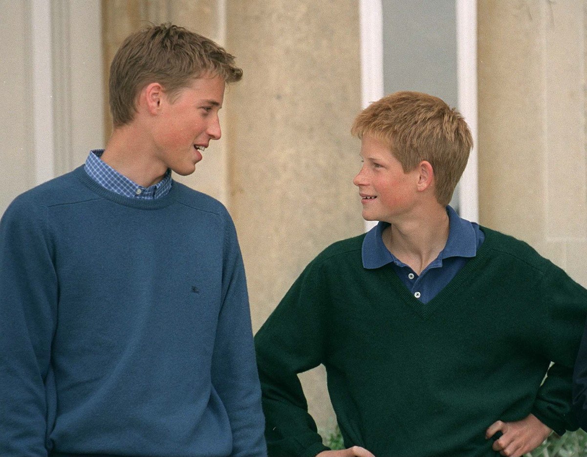 A young Prince Harry and Prince William