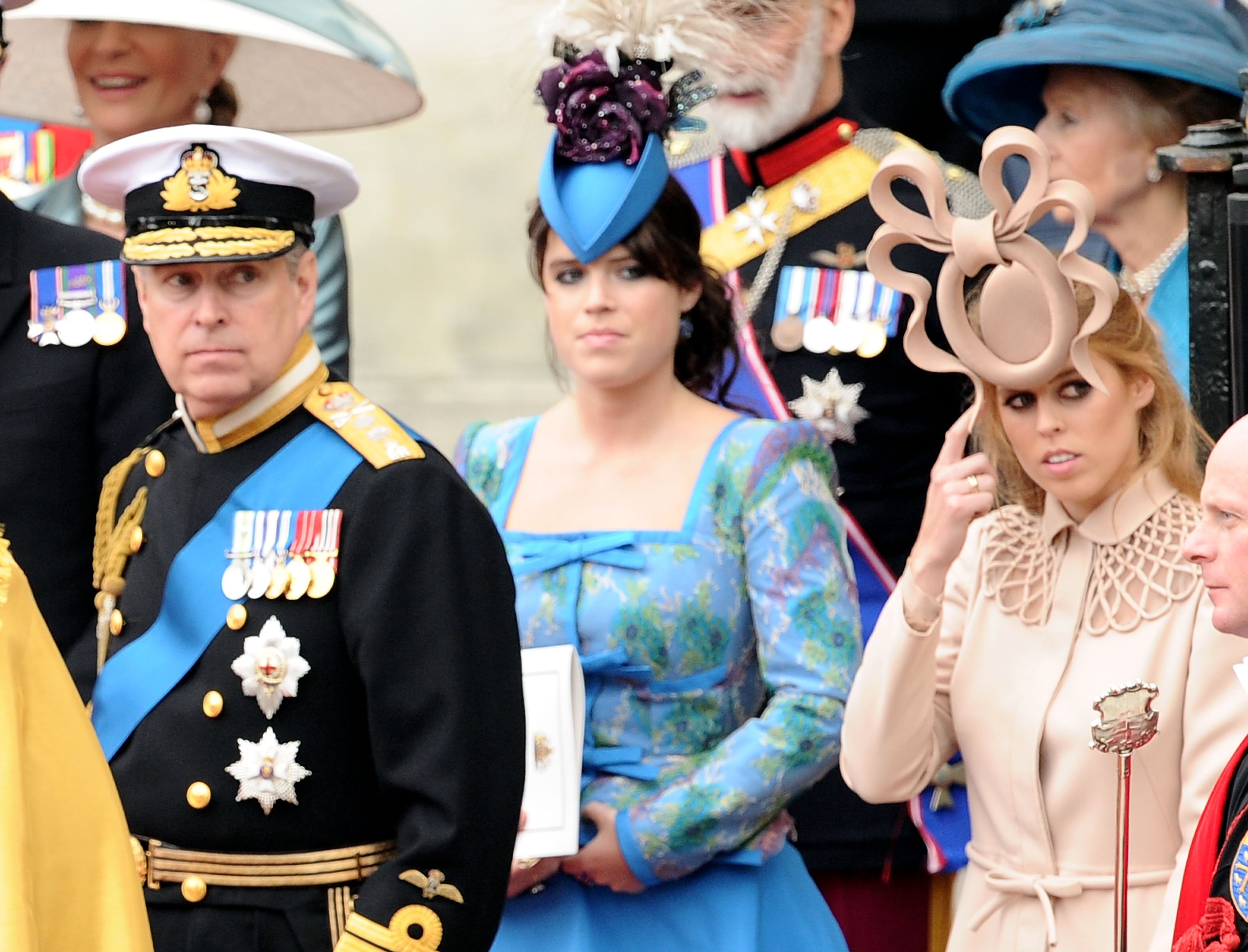 Prince Andrew, Princess Beatrice, and Princess Eugenie
