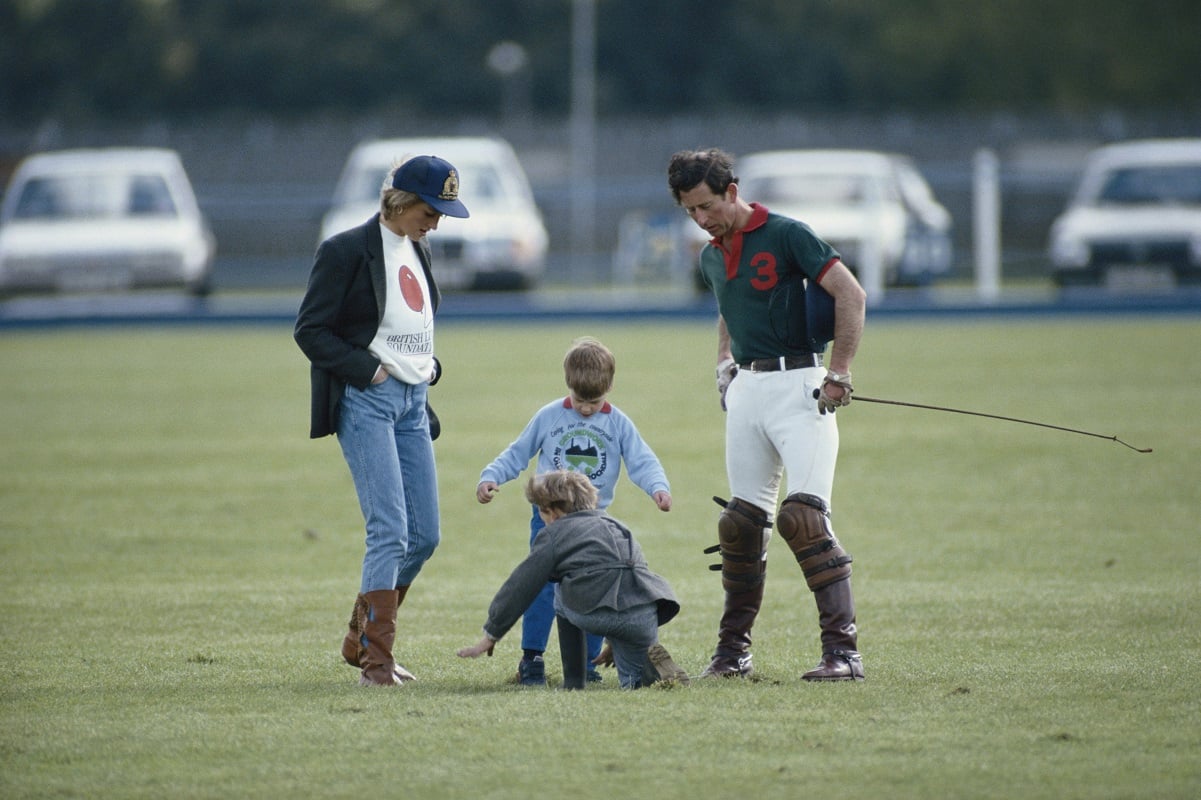 Princess Diana,  Prince Charles and their two sons, Prince William and Prince Harry