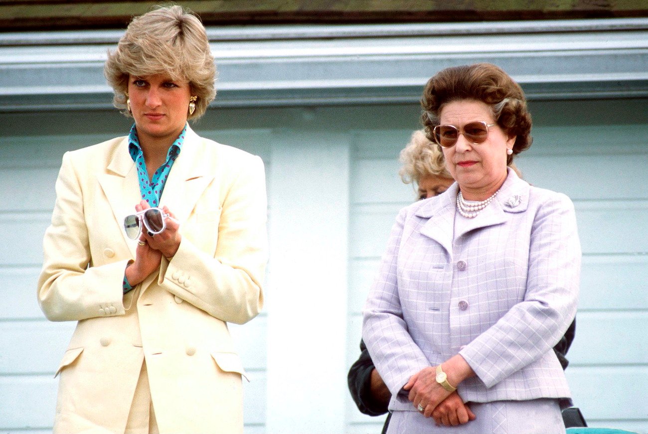 Princess Diana and Queen Elizabeth II at a polo match