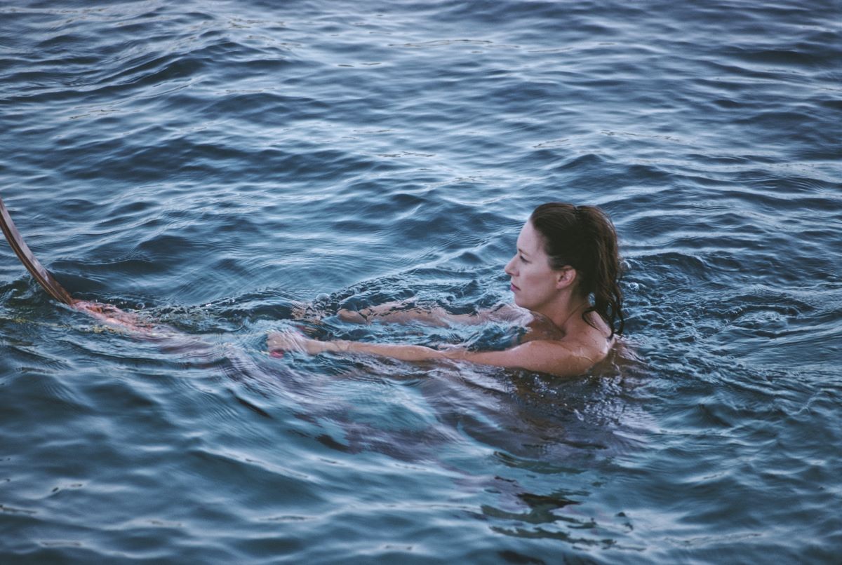 Princess Margaret swimming while on holiday in Costa Smeralda, Sardinia, Italy