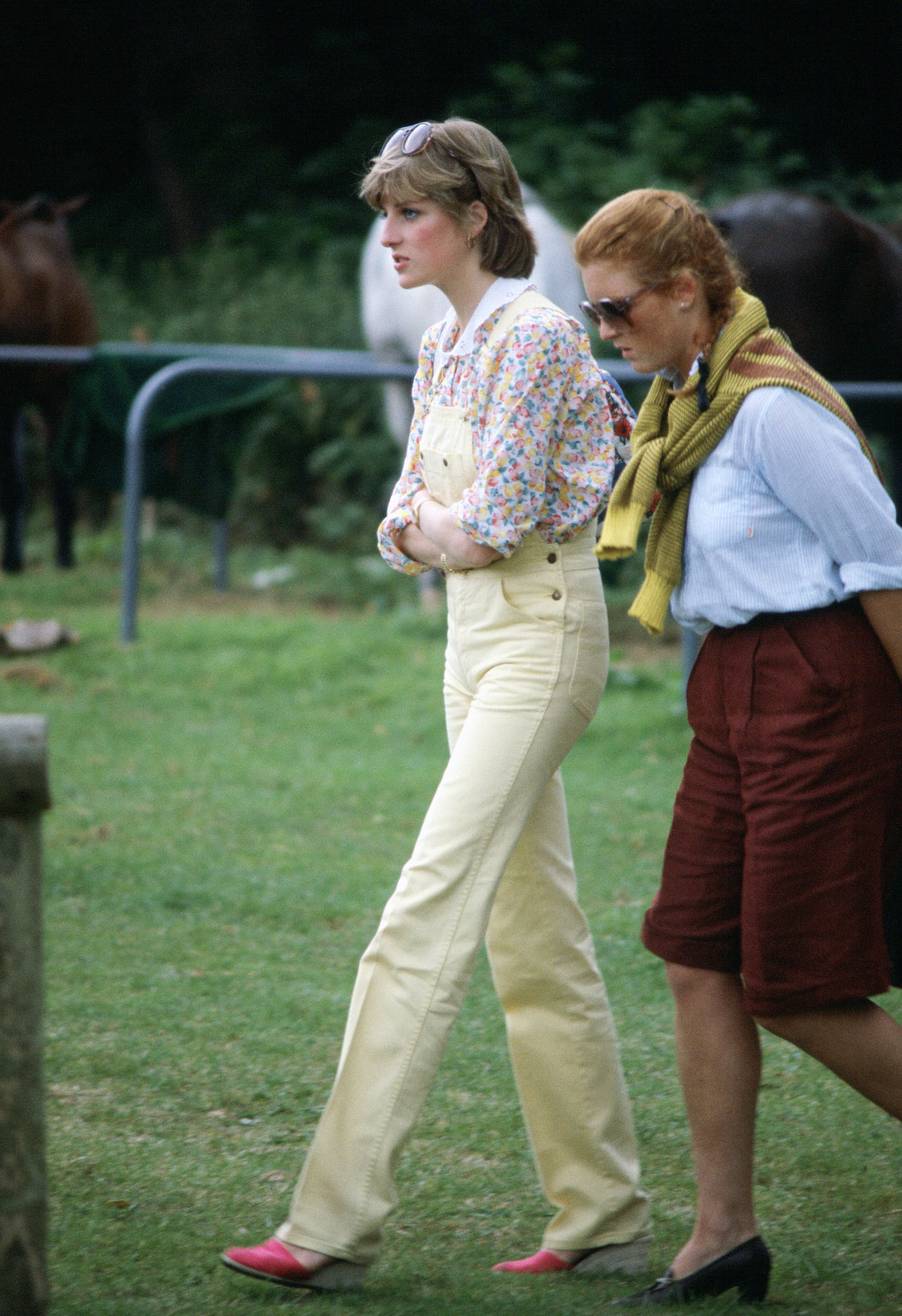 Princess Diana and Sarah Ferguson at a polo match