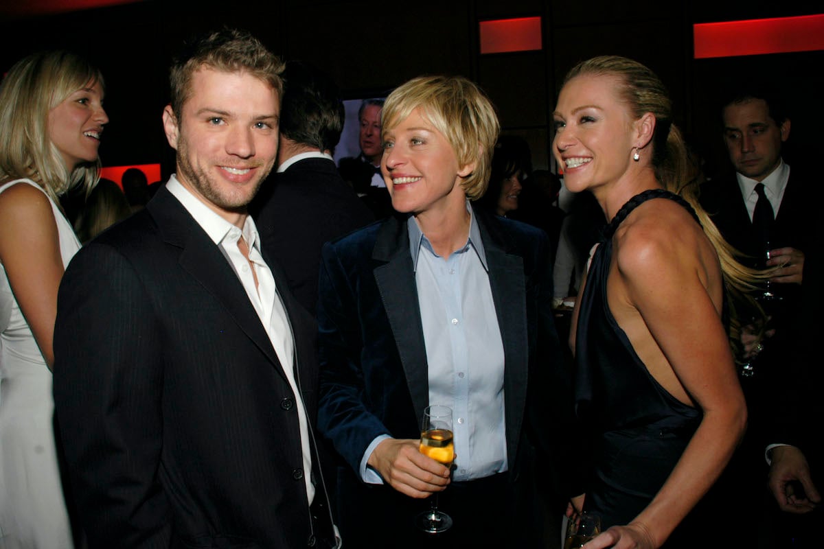 Ryan Phillippe, Ellen Degeneres and Portia De Rossi attend VANITY FAIR Oscar Party at Morton's on February 25, 2007 in Los Angeles, CA