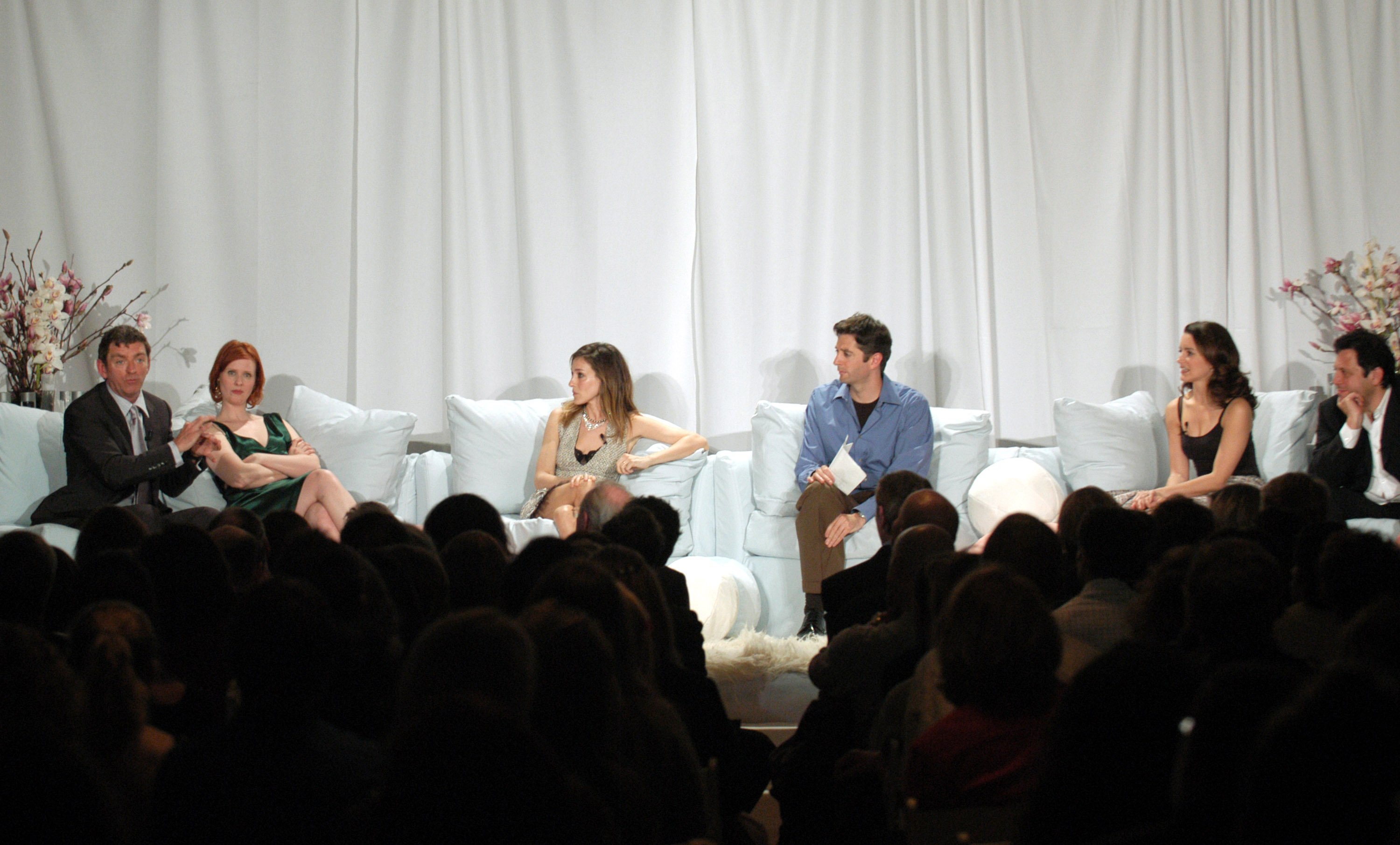 Michael Patrick King, Cynthia Nixon, Sarah Jessica Parker, Kristin Davis and Darren Star sit with moderator Dan Sneirson for a behind the scenes look at 'Sex and the City'